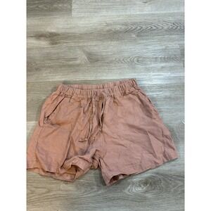 Parachute Linen‎ Shorts, Women's M Rust Elastic Waistband, Drawstring, Portugal